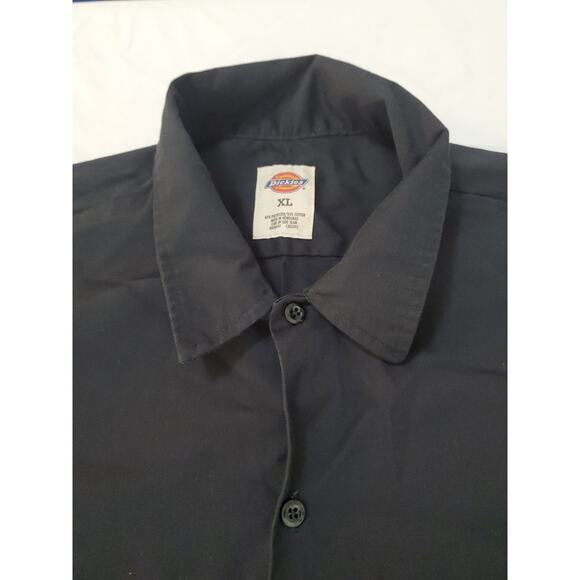 Dickies Mens Button Up Shirt Black Size XL Polyester Blend Short Sleeve Pockets - Picture 8 of 12